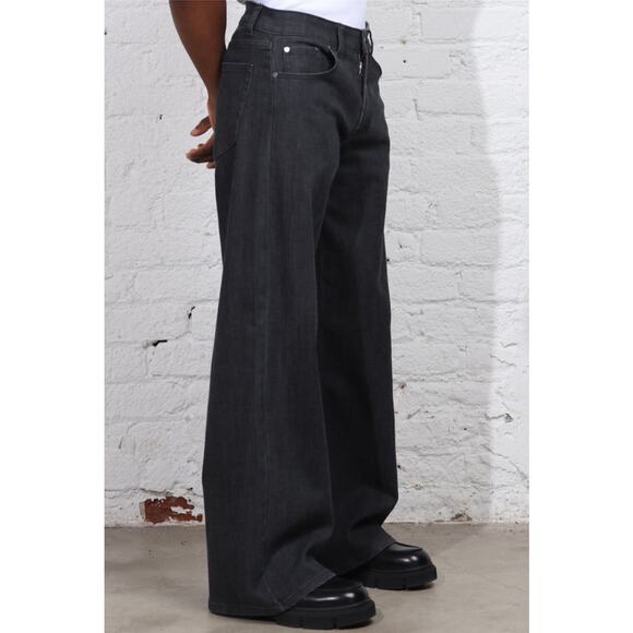 Pool House New York Tokyo Dad Jeans Baggy Wide-Leg Black Dark Wash 30 - Picture 12 of 12